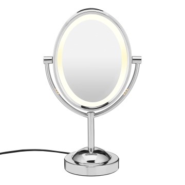 Lighted Makeup Mirror, LED Vanity Mirror, 1X/7X Magnifying Mirror, Double Sided, Corded in Polished Chrome