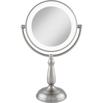 11" Makeup Mirror with Lights and Magnification Dimmable Touch LED Lighted Makeup Mirror with Magnification