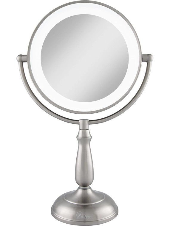 11" Makeup Mirror with Lights and Magnification Dimmable Touch LED Lighted Makeup Mirror with Magnification