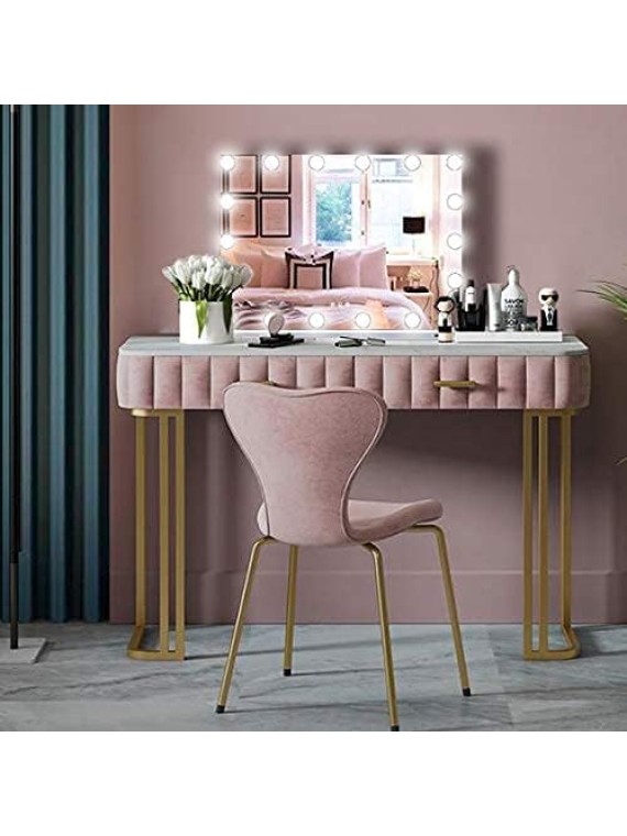 Hollywood Vanity Makeup Mirror with Lights 18 Dimmable LED Bulbs Lighted Vanity Makeup Mirror for Bedroom Makeup Table 3 Colors USB Outlets Magnifier Tabletop LED Vanity Light up Mirror