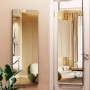 Door Mirror Full Length, 47"x 16" Full Body Over The Door Hanging Wall Mounted Mirror for Bedroom, Living Room, Cloakroom, Square Black